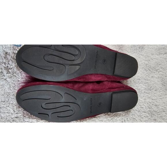 NeW Gentle Souls Portia Pom‎ Pom Ballet Flats Purple Suede Stretch Sides 7 M - Picture 4 of 4